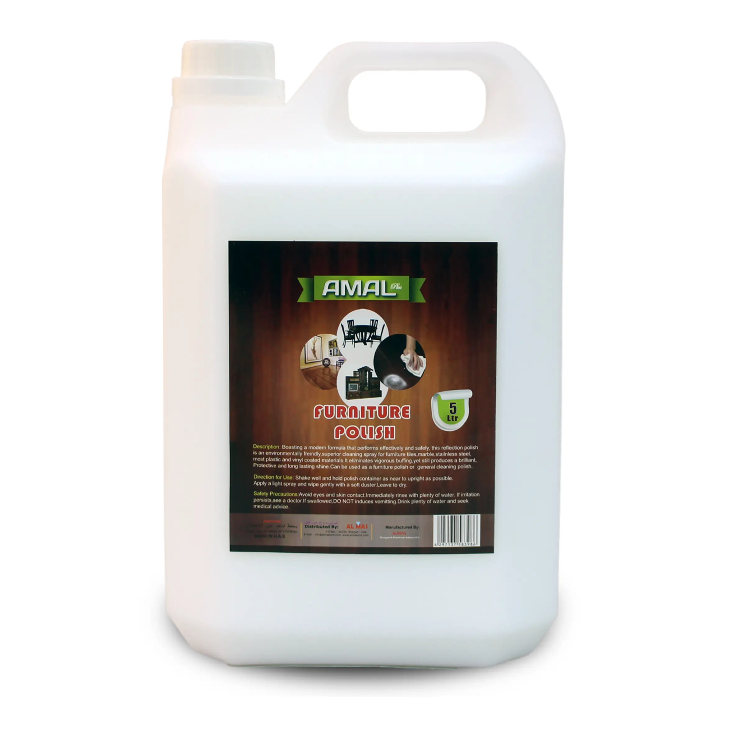 AMAL Plus Furniture Polish Liquid – 5 Ltr Wood Surface Cleaner & Shine Enhancer