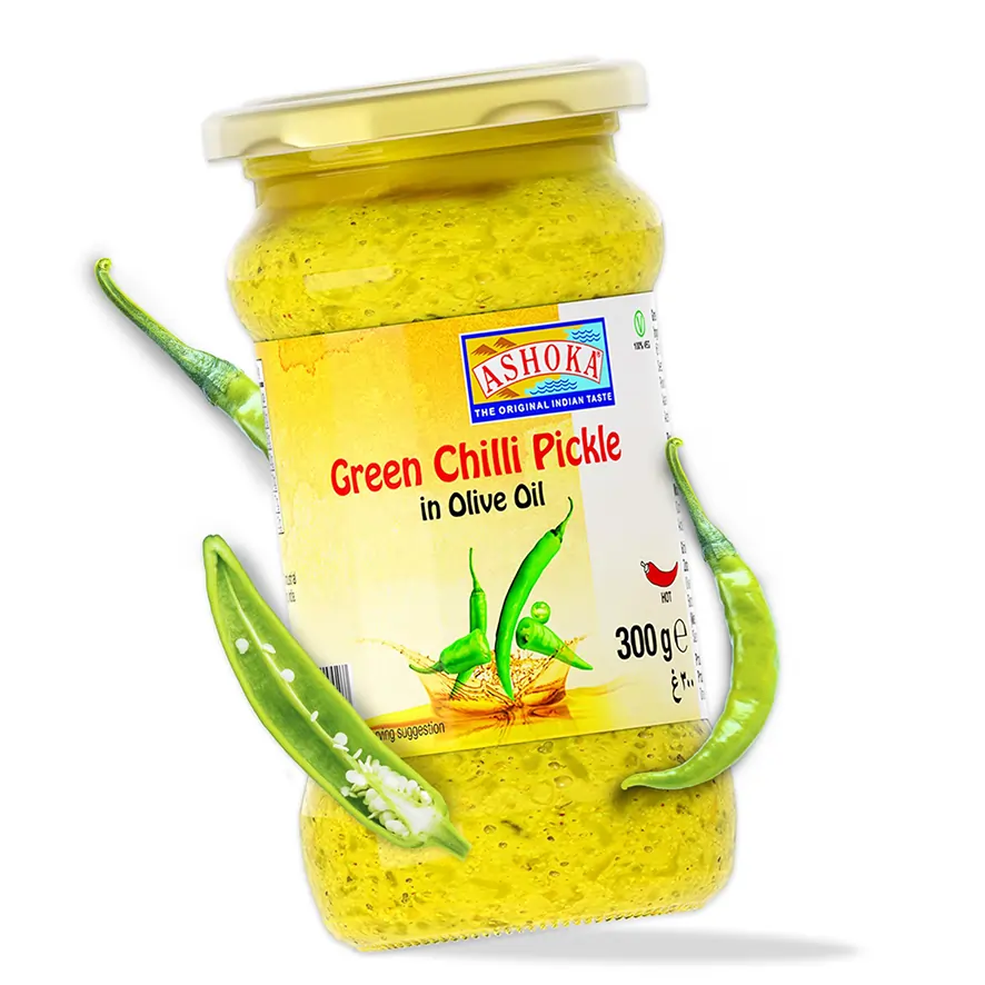 Ashoka Green Chilli Pickle 300gm – Authentic Indian Spicy Pickle | Traditional Taste
