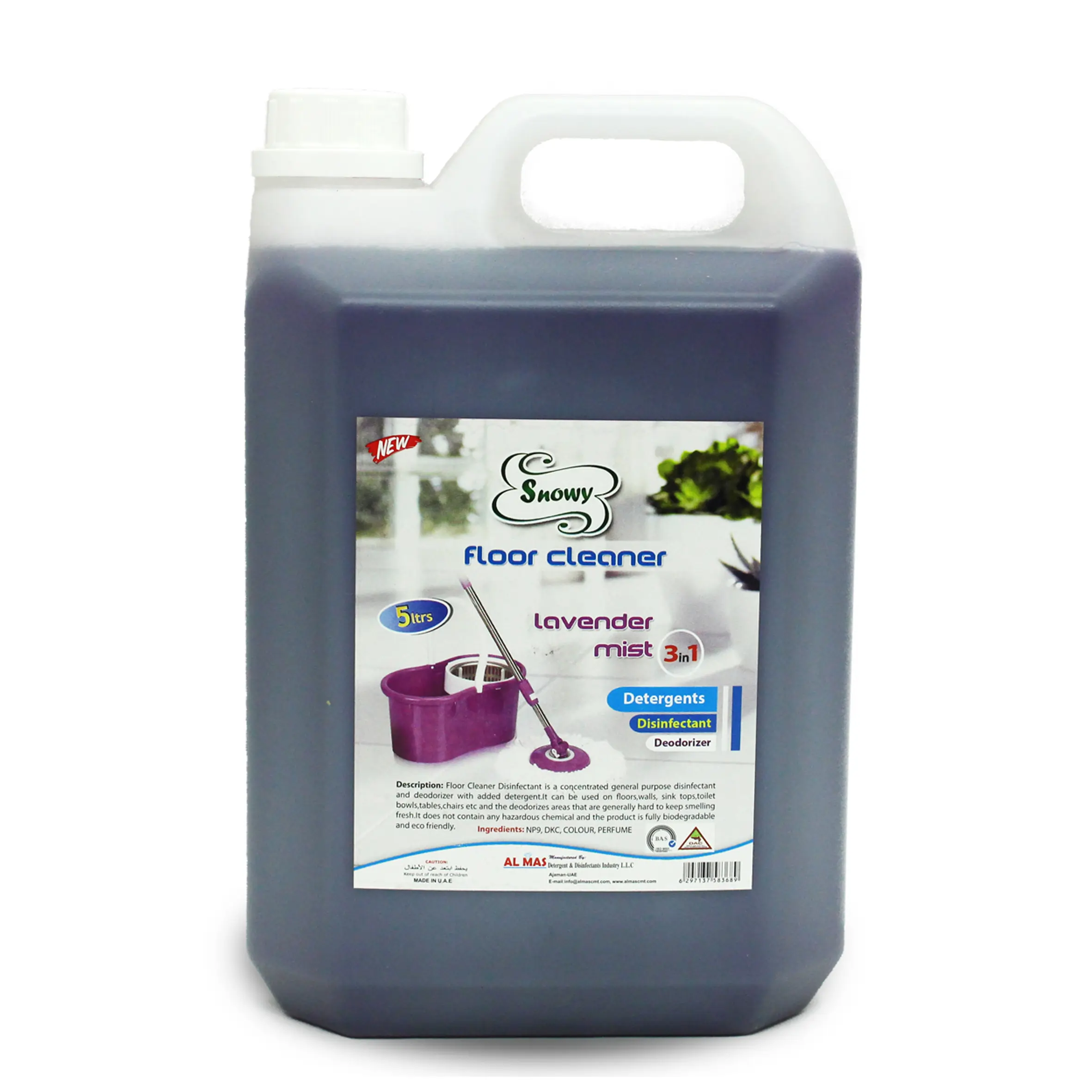 Floor Cleaner Lavender Mist Disinfectant SNOWY 5 LTR – Germ-Kill & Fresh Fragrance in One