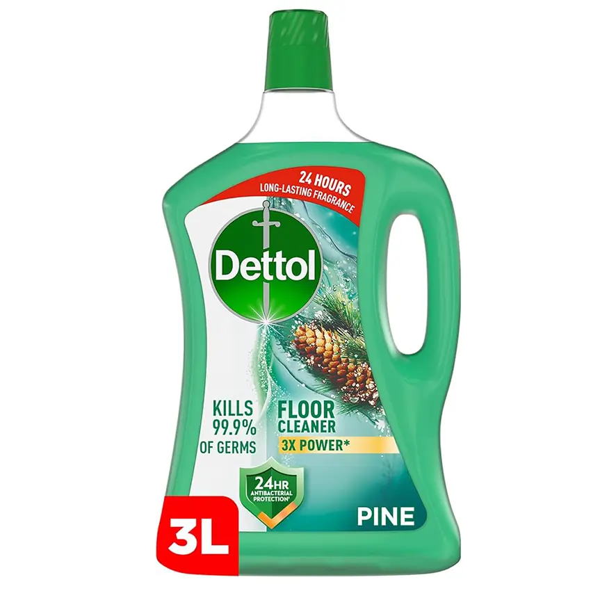 Dettol Pine Antibacterial Floor Cleaner 3L – Kills 99.9% of Germs with Fresh Pine Scent