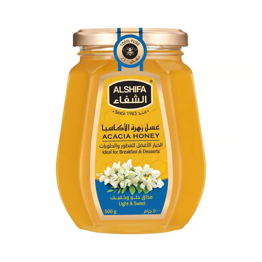 ALSHIFA Acacia Honey 500gm – Pure Natural Acacia Honey from Saudi Arabia