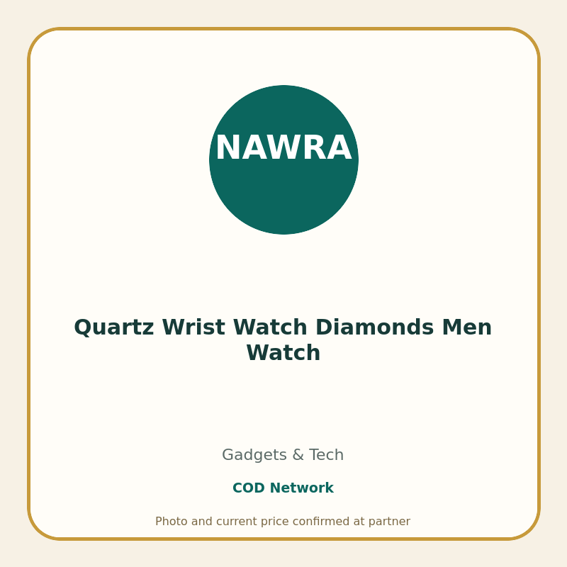 Quartz Wrist Watch Diamonds Men Watch