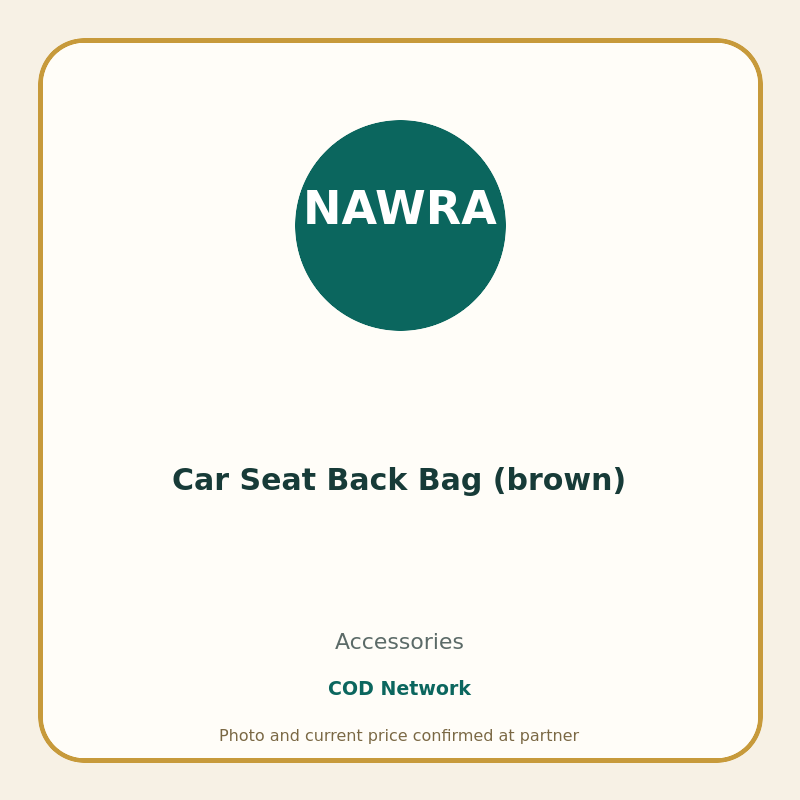 Car Seat Back Bag (brown)
