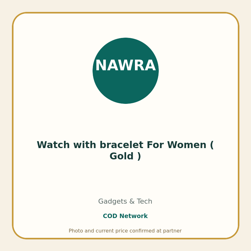 Watch with bracelet For Women ( Gold )