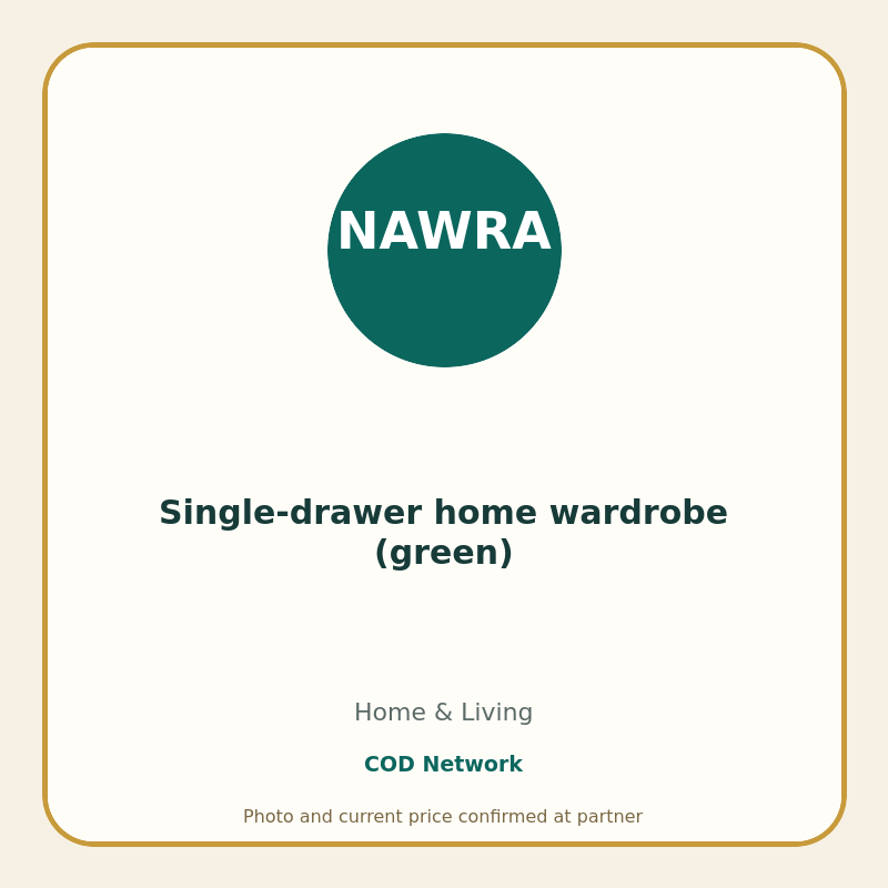 Single-drawer home wardrobe (green)