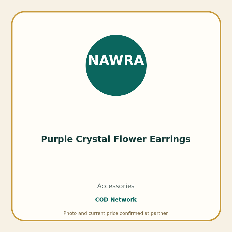Purple Crystal Flower Earrings