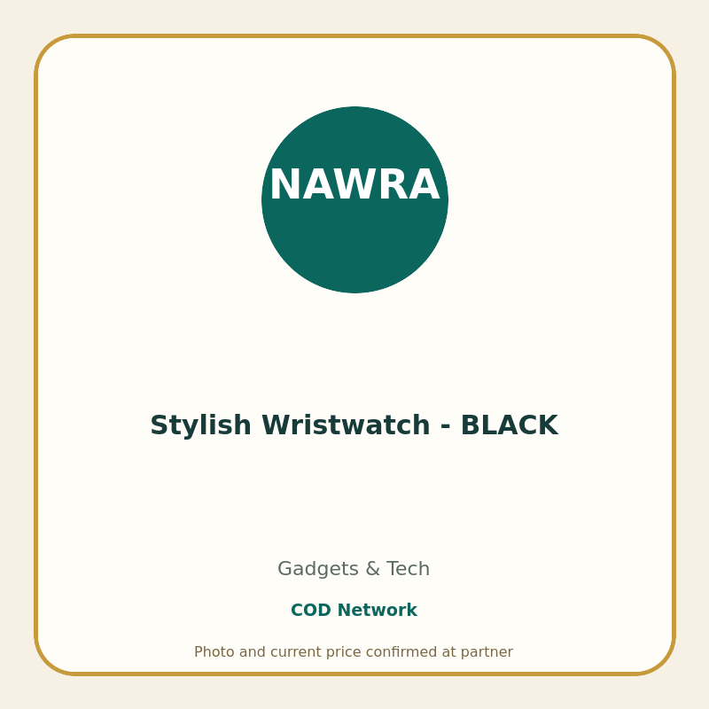 Stylish Wristwatch - BLACK