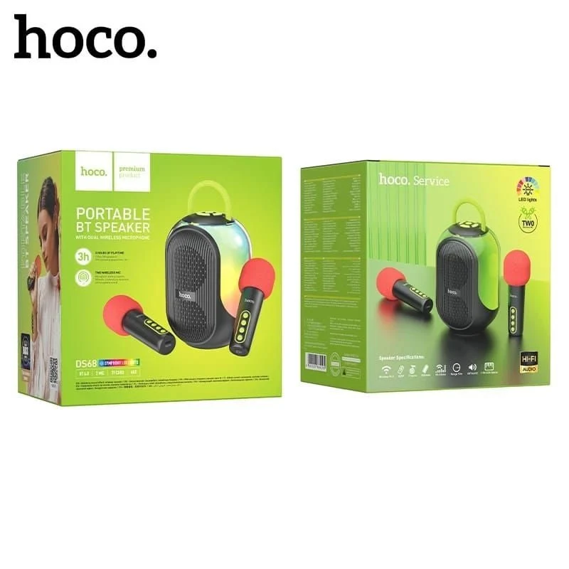 Hoco - Portable BT Speaker with Dual Wireless Microphones
