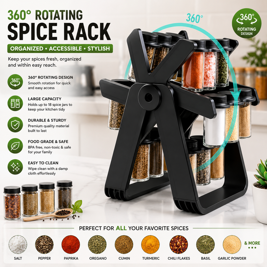 18 Jar Rotating Spice Rack