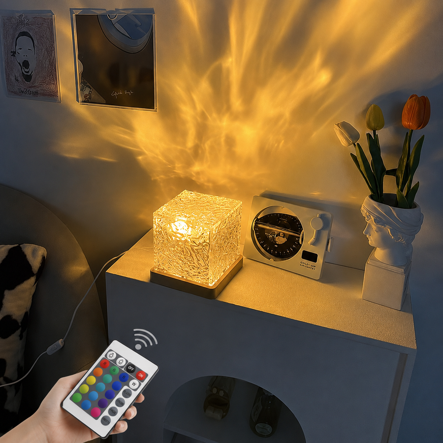 Crystal Cube Sunset Lamp