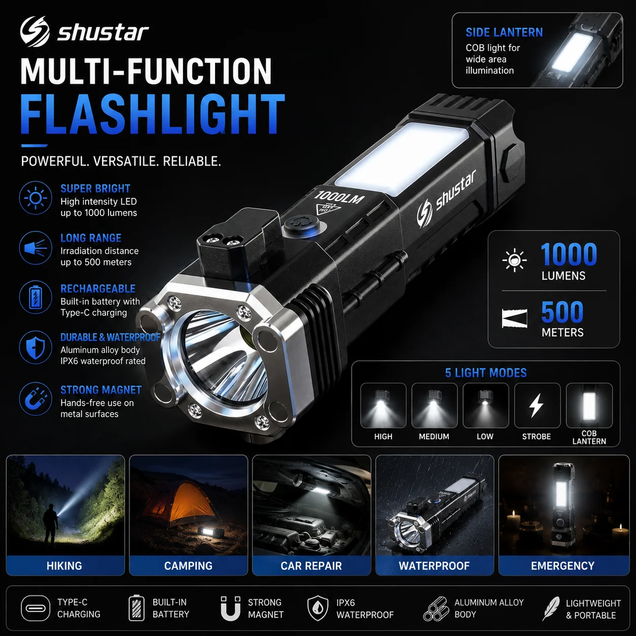 High Power 3W LED Torch