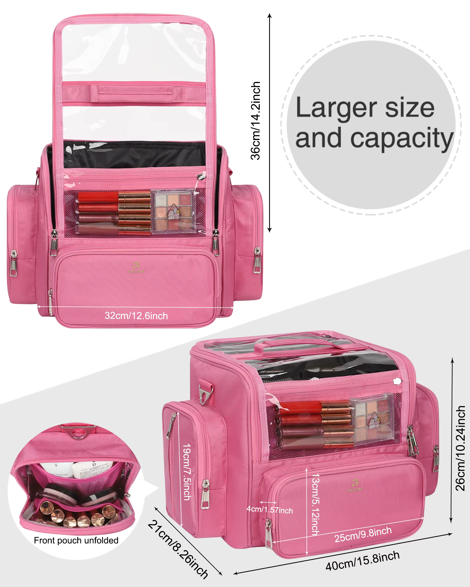 ReIaveI Waterproof Makeup Brush Holder - Large Capacity Cosmetic Organizer