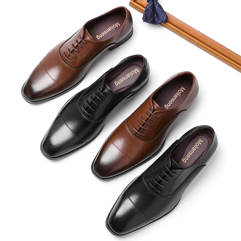 Moliansgo Height Increasing Genuine Leather Formal Dress Shoes