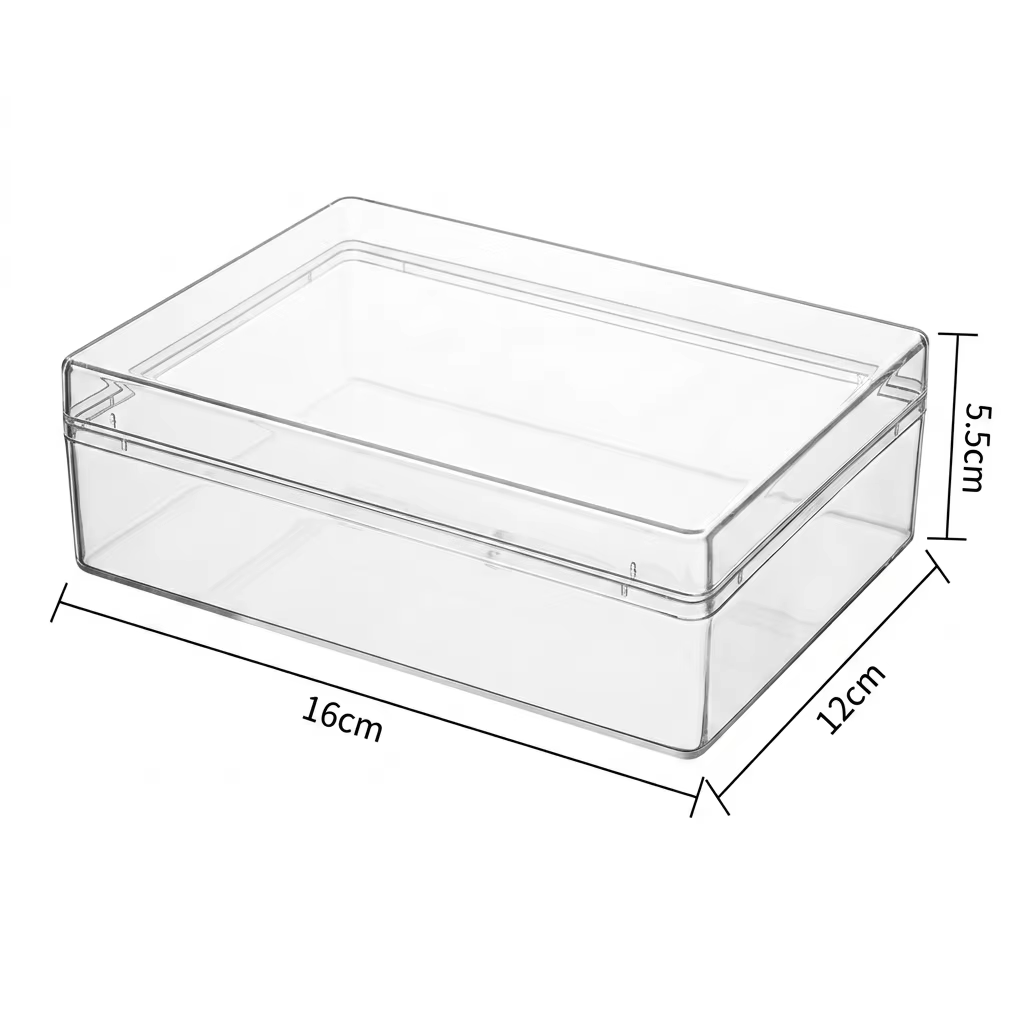 Transparent Plastic Storage Box - 16x12x5.5cm