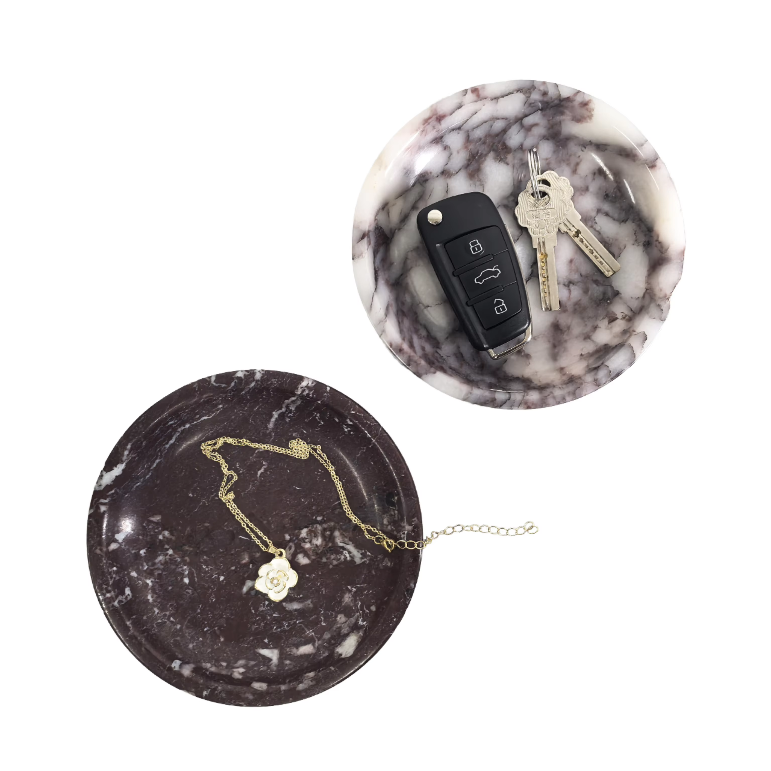 Telazzo 5.5" Marble Tray - Elegant Jewelry & Key Holder