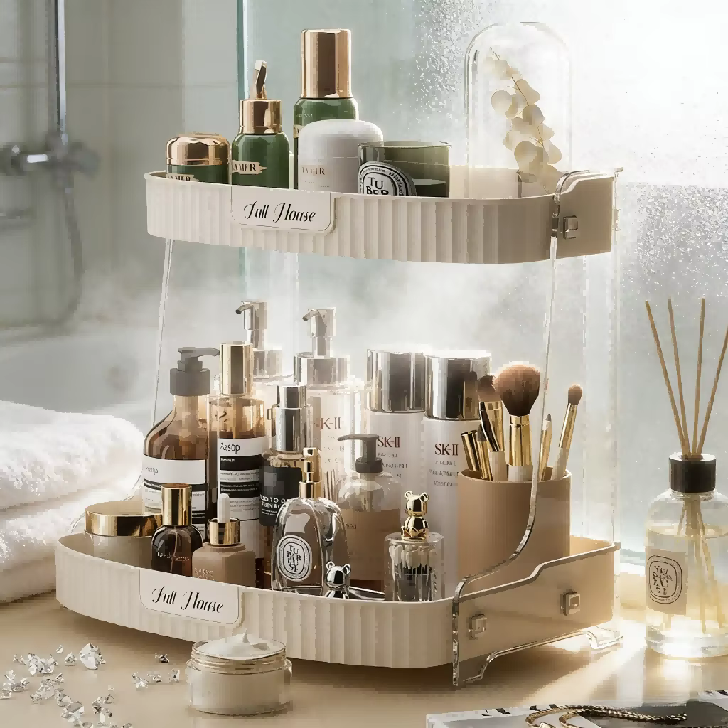 Full House Skincare Organizer - Eco-Friendly Plastic Storage Rack