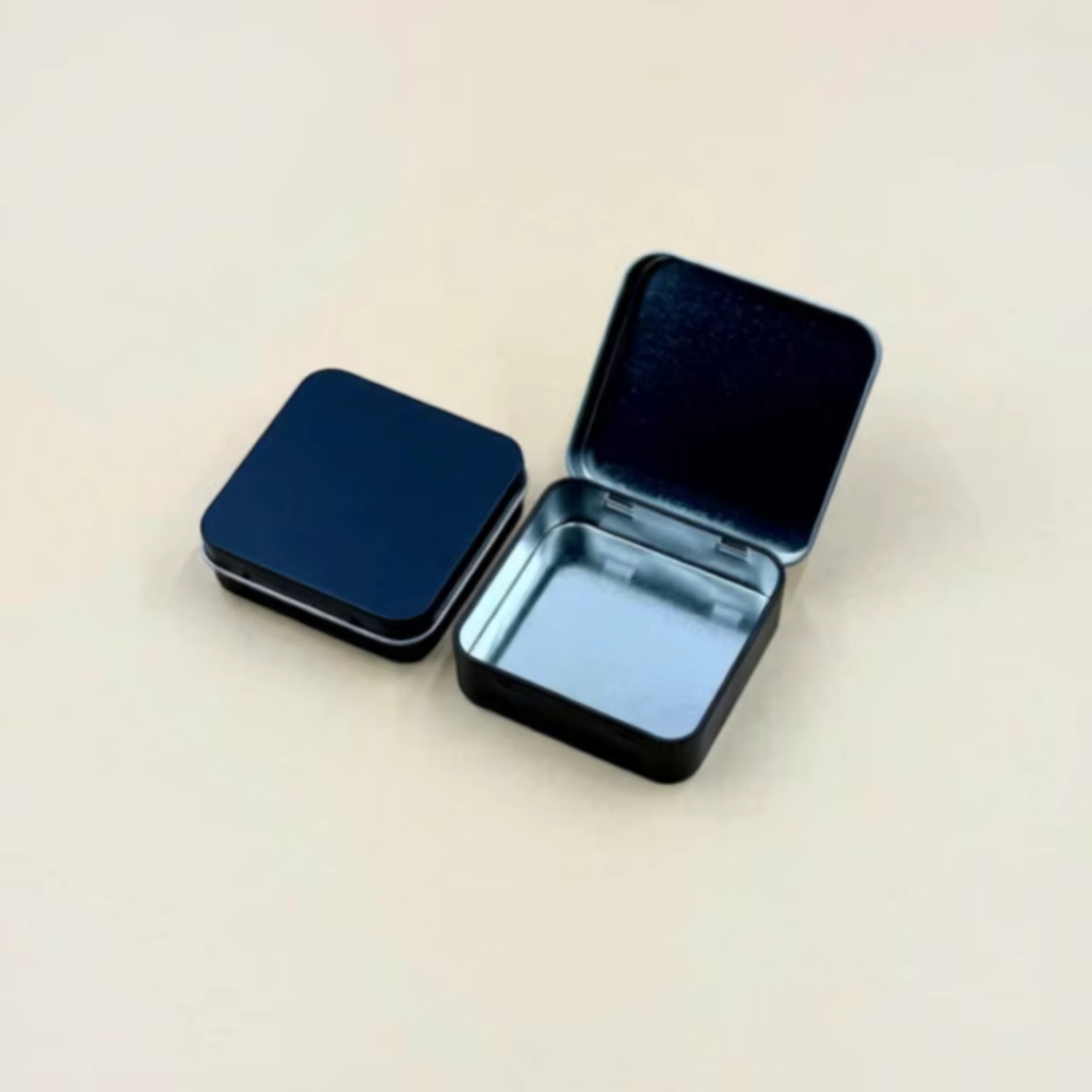 Customizable Square Tin Box for Gifts and Cosmetics