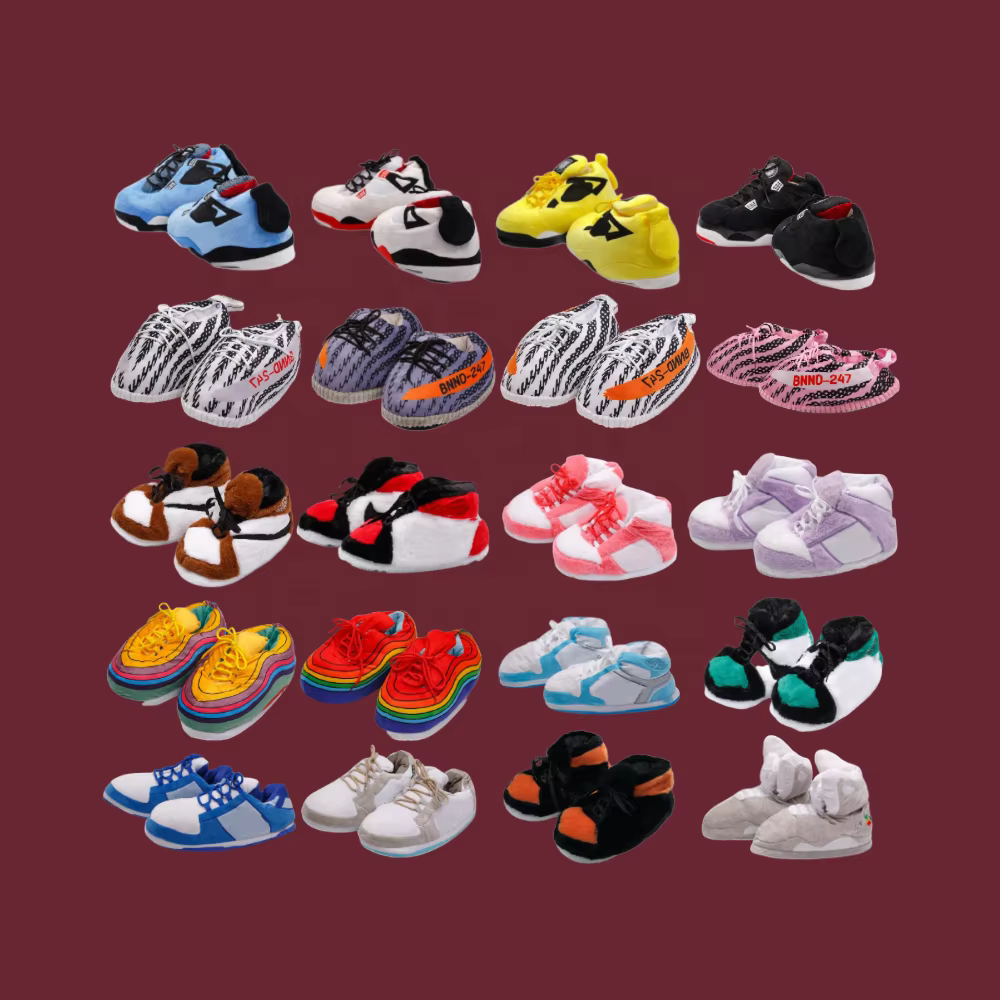 Luxury Wholesalers Plush Sports Sneakers - Unisex Indoor Slippers
