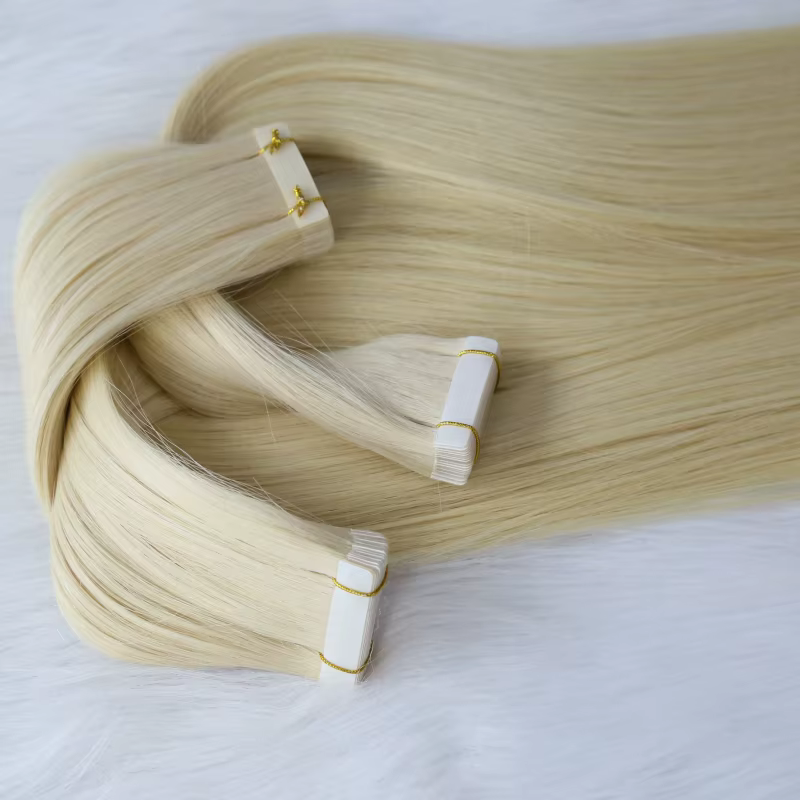 Cuticle Aligned Russian Virgin Human Hair Tape Extensions - 20" Straight