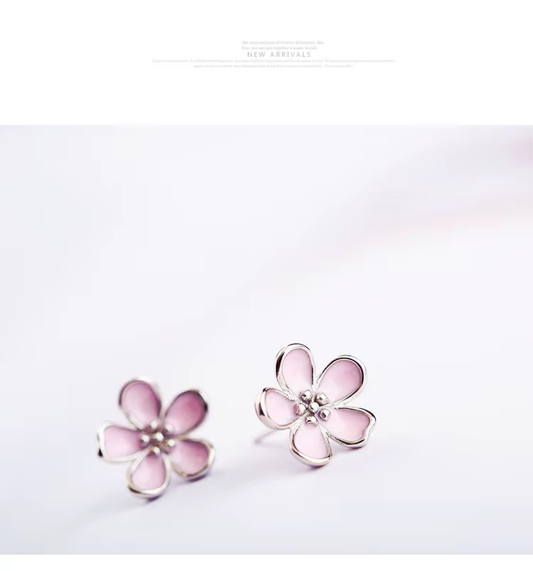 Reeti 925 Sterling Silver Flower Stud Earrings - Elegant Wedding Jewelry