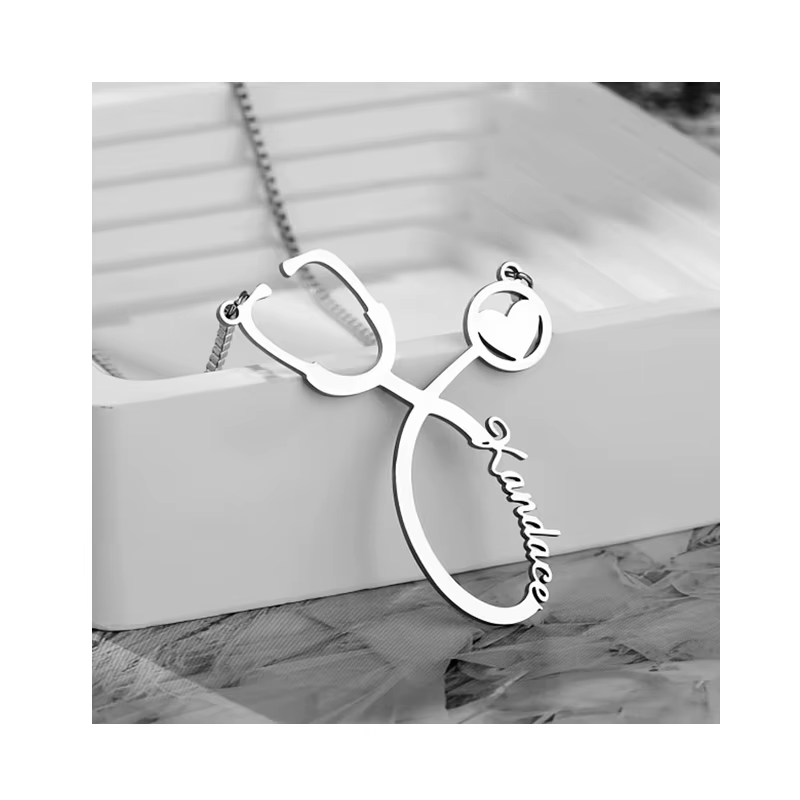 Customized Stethoscope Name Pendant Necklace - Fashion Jewelry