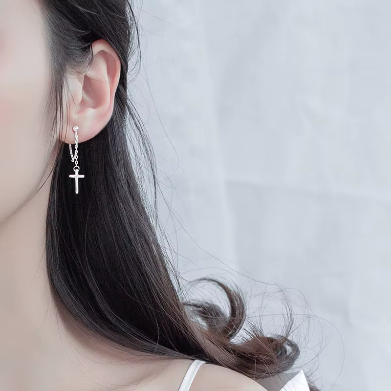 925 Sterling Silver Cross Earrings - Trendy Fashion Jewelry