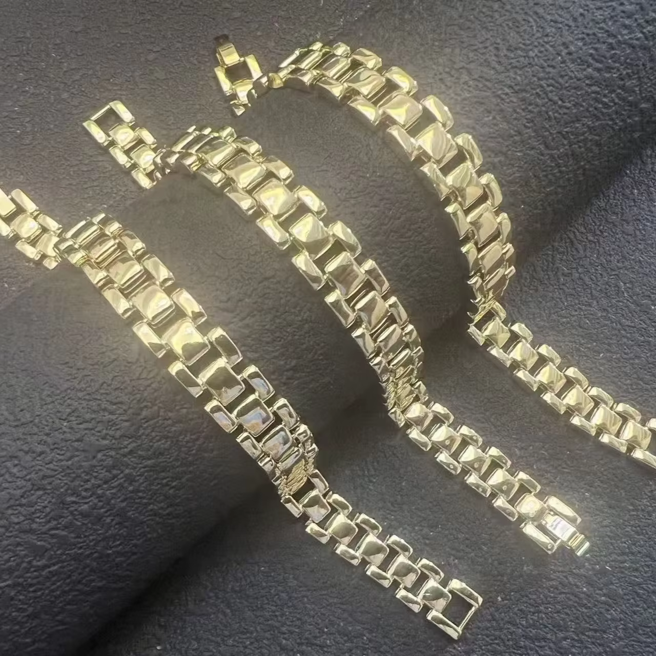 Custom Luxury 18k Gold Plated Stainless Steel Chunky Link Chain Bracelet