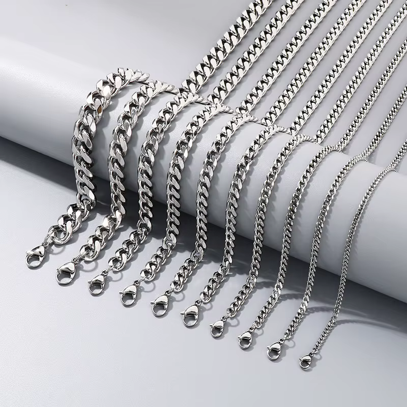 Customizable Length Stainless Steel Necklace Chain for Men & Women