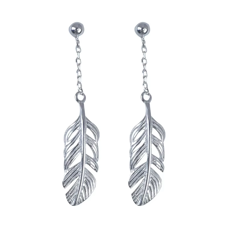 925 Sterling Silver Leaf Earrings - Trendy Fashion Jewelry