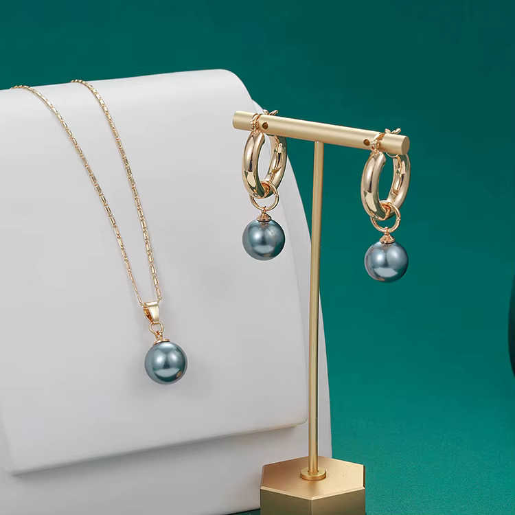 PAOMEIYANLA 18K Gold Plated Imitation Pearl Jewelry Set