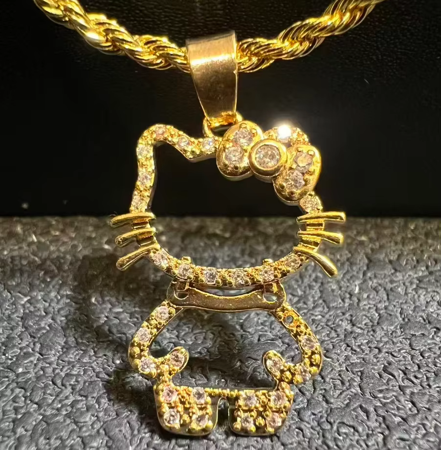 Hello Kitty 18k Gold Plated Cute Cartoon Character Necklace