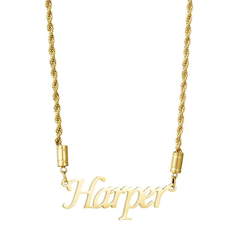 Qiuhan Personalized Name Necklace - Custom Gold Plated Jewelry