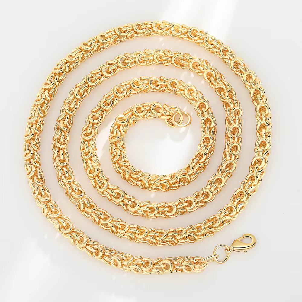 Hip Hop Trendy Cutting Hemp Rope Chain Necklace - Gold/Silver