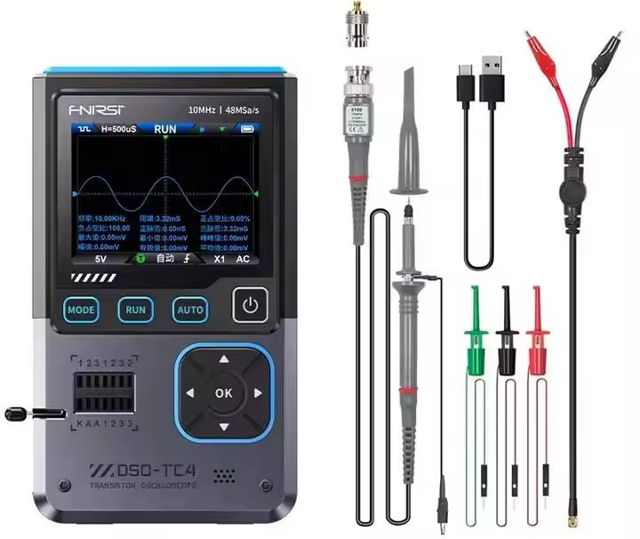 FNIRSI DSO-TC4 3-in-1 Oscilloscope 10MHz 48Ms/s Transistor Tester