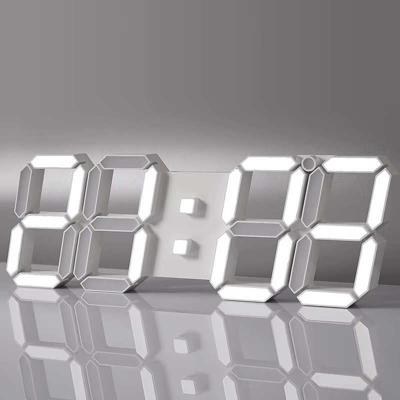 3D LED Digital Wall Clock - Modern Design with USB Glow