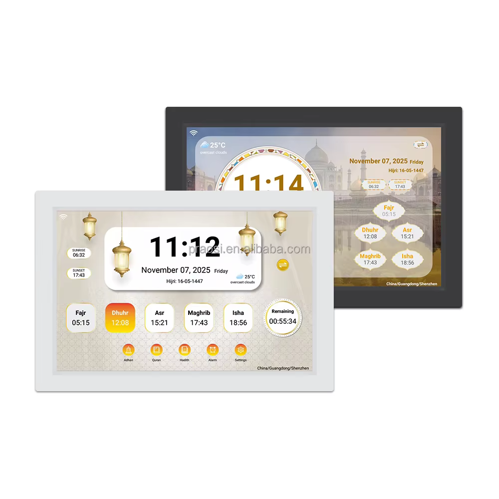 Pros 10 Inch Touch Screen Islamic Azan Digital Clock - Home Decor