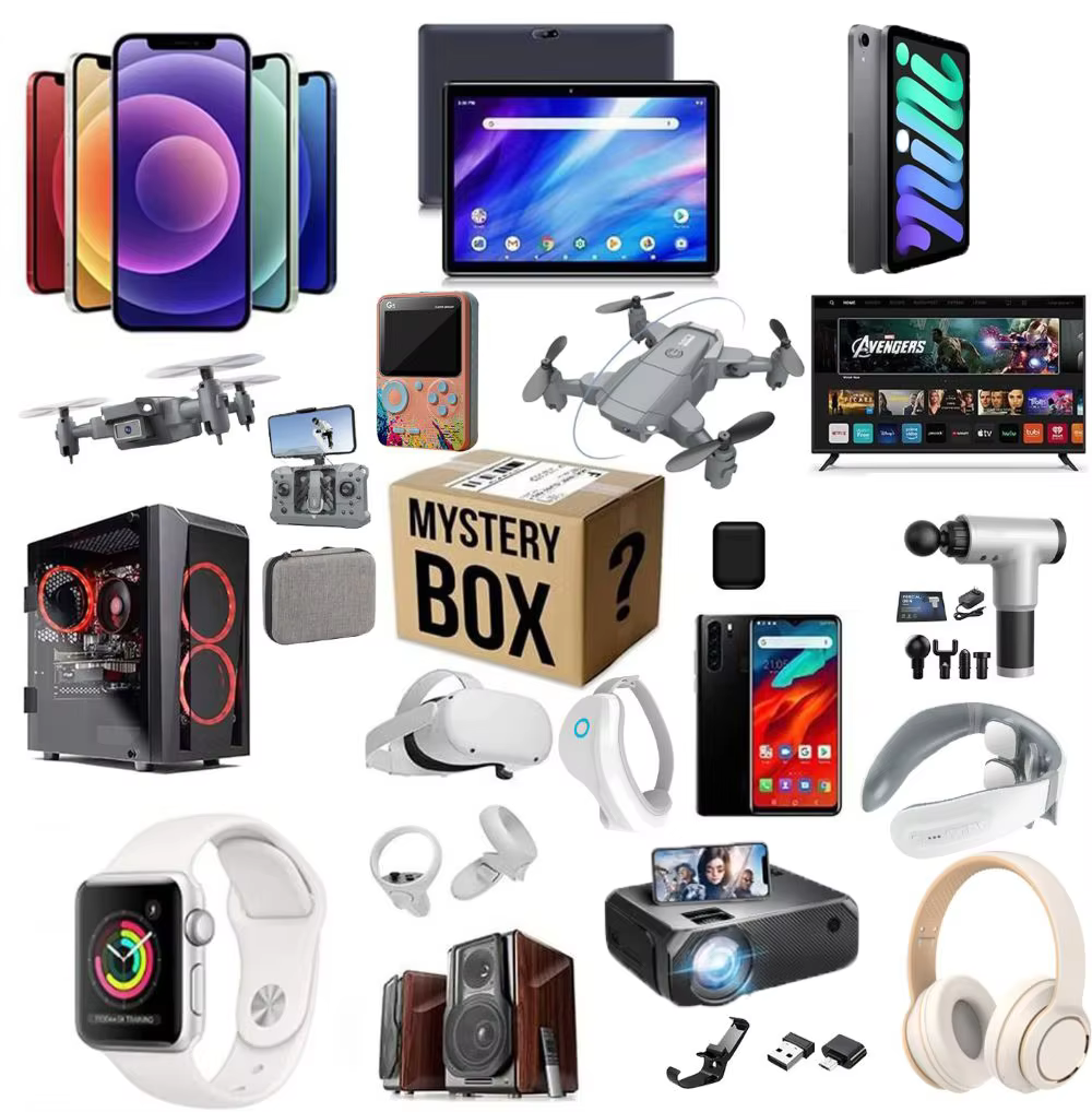 Mystery Box of Gadgets - Exciting Tech Surprises Await!