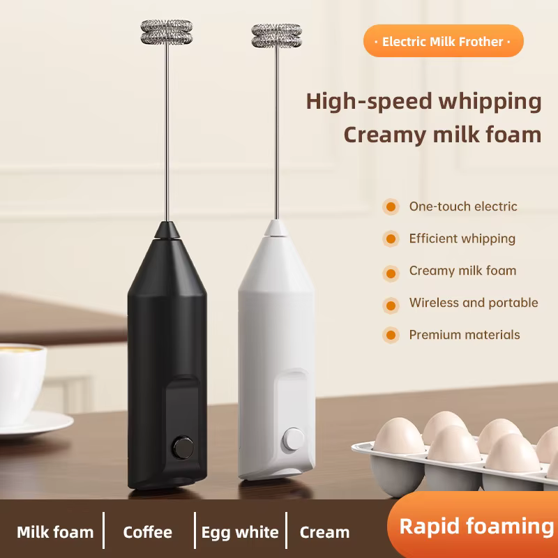 Electric Milk Frother - Handheld Coffee & Egg Beater, 3-Speed Control