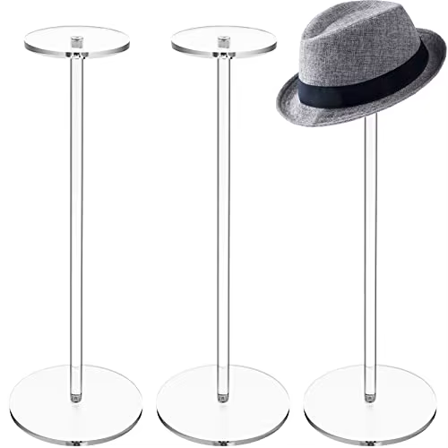 Clear Acrylic Hat Stand - 12 Inch Height, Set of 2