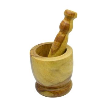 Premium Traditional  Wooden Mortar for Grinding Tasks