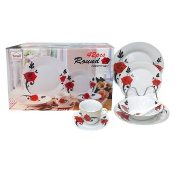 Timmy Premium Quality Round Shape 42 Pieces Dinnerware Set