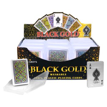Ace Premium Quality Black Gold Plastic Playing Cards