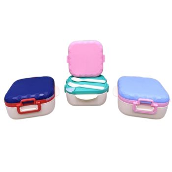 Square Lunch Box with Utensils - Portable, Leak-Proof & Durable