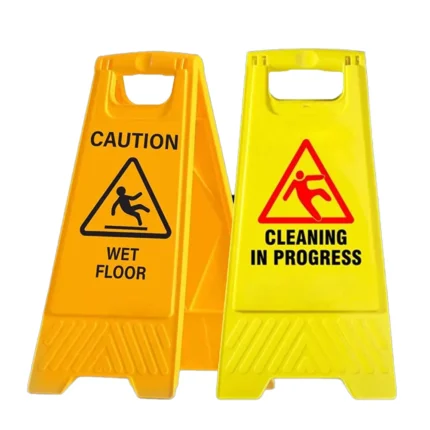 Caution Cleaning in Progress Sign – High-Visibility Safety Floor Stand