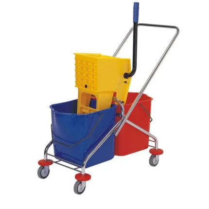 Double Bucket Trolley Steel – Heavy Duty Cleaning Trolley with Dual Buckets | Professional Mop System