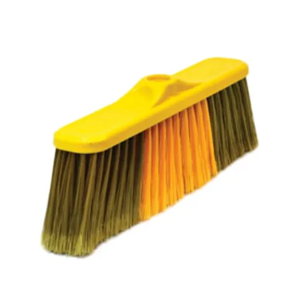 Soft Brush Golden with Plastic-Coated Wooden Handle – Gentle & Durable Cleaning Brush