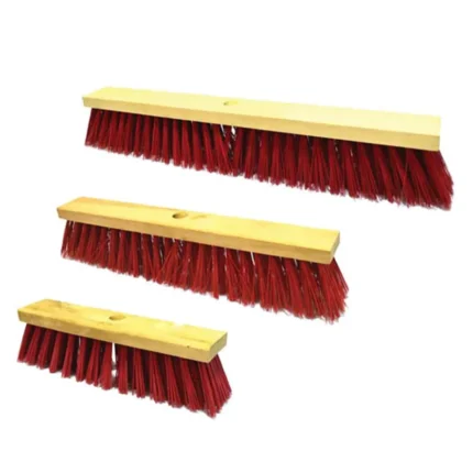 Street Broom 18″ with Wooden Stick – Heavy-Duty Outdoor Cleaning Brush