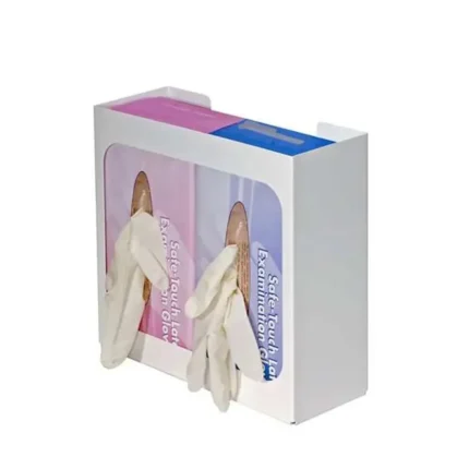 Double Acrylic Gloves Dispenser – Wall Mount | White Glove Box Holder