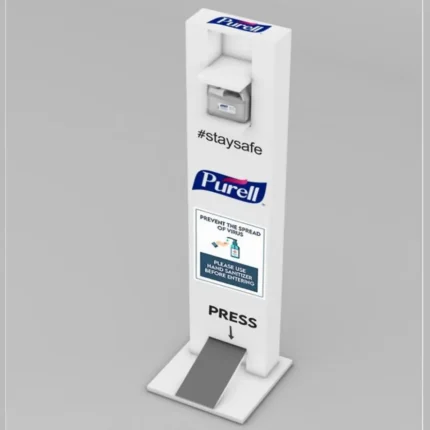 PURELL Hand Sanitizer Foot Operated Stand – Touch-Free Dispenser Station for High-Traffic Areas
