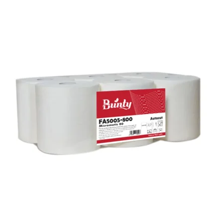 Autocut 2Ply BUNTY 800g – Strong, Micro-Embossed, Glue Laminated Tissue Roll (80M x 20cm)
